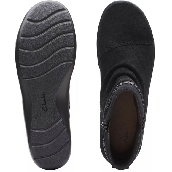 Clarks Cora Braid Booties Black - Picture 4 of 10